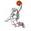 Astronaut Basketball Milky Way Space