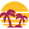 Palm trees sunset summer