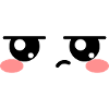 Yeux énervés Kawaii Mignon