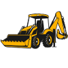Operatore di attrezzature pesanti backhoe escavatore divertente
