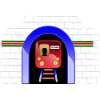 Blauer Tunnelzug im Torbogen