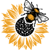 Honey Bee Sunflower Nature Design