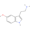 Serotonin-Molekül - Farbige Strukturformel