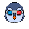 Penguin with 3 glasses