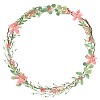 Flowers wreath circle customizable