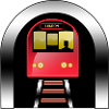 London red train under arch