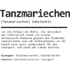 Tanzmariechen | Definition | Grammatik