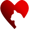 Heart Cat Silhouette Design