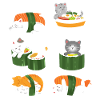 Sushi Cat Japan Anime Kawaii
