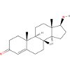 Testosteron-Molekül - Farbige Strukturformel