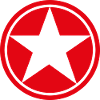 Stjerne i rødt femtakket cirkelpentagram
