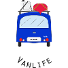 Electric blue van