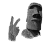 Drôle d’île de Pâques Moai statue Fuck Off
