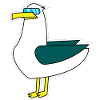Coole Möwe mit Sonnenbrille