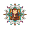 Medating Monkey Mandala Yoga