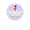Medating Rooster Mandala Yoga