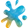Blaue Flüssigkeit Tinte Splatter Splash