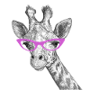 Giraffe Africa Glasses Funny
