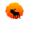 An Elk With A Sunset