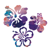 Fleur,Lotus, colibri,Peinture,bleu,fleurs,violet