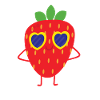 Funny strawberry with sunglasses
