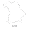Bayern Karte in schwarzer Silhouette