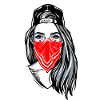 Chicano, Badgirl with Face Mask