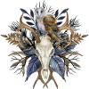 Owls Skull Flowers Mystical Design