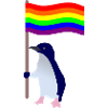 Penguin with LGBT flag