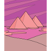 Retro Pyramid Desert Sun