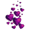 Coeurs, violet, rose