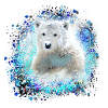 polar bear, graffiti, blue, painting,bear