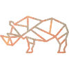 Orange Geometric Rhino