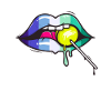 Gay Men flag lips gay with lollipop