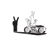 Hej Motorcykel Humor Shadow kinesiske kanin Main Moto