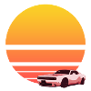 Synthwave Sunrise Car