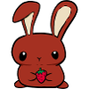 lapin rouge mignon et fraise