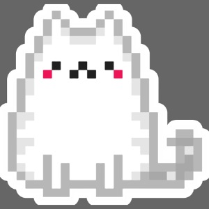 chat en pixel art (contour blanc)