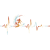 Surfer Wave Retro Heartbeat
