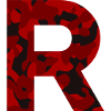 Letter R Red Camo Design