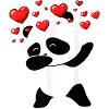 Panda Cool Dabbing Coeurs