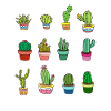Mignon cactus Cueillé Kawaii Sukculenten