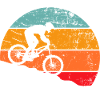 Mountain Biker Downhill Retro