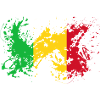 Mali Fahne Nationalflagge Farbklecks