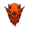 Devil Demon Red with Horn and Beard