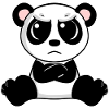 Cute panda is annoyed