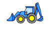 Excavator vehicle construction site