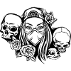 Metal Lady with Mask