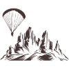 Retro Paragliding Silhouette Paragliding Mountains