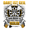 Dartspieler und Bier